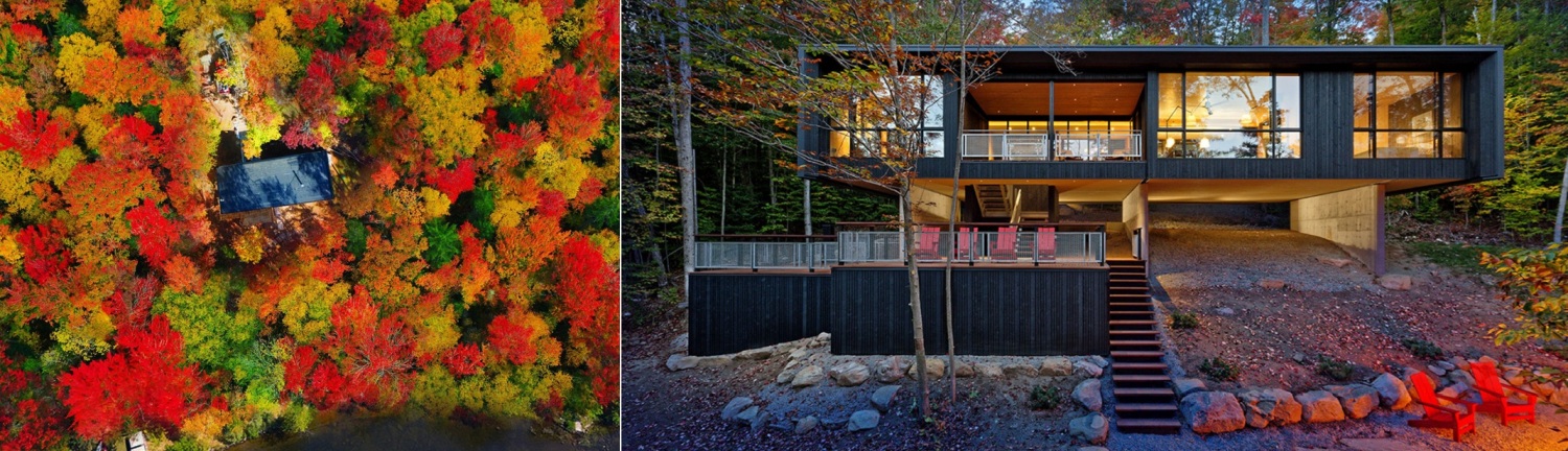 Kawagama Lake residence in Canada aerial view